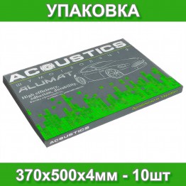 Віброізоляція для авто Acoustics Alumat 370х500х4мм шумоізоляція, шумка, знешумка автомобільна (упаковка - 10шт)