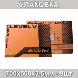 Віброізоляція MaxLevel V3 700х500х3.5мм шумоізоляція, шумка, знешумка автомобільна (упаковка - 9шт)