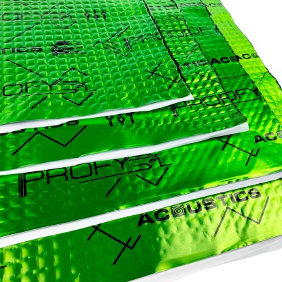 Віброізоляція для авто Acoustics Profy 370х500х3мм шумоізоляція, шумка, знешумка автомобільна (упаковка - 12шт)