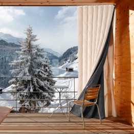 Утеплена штора для вікна 1.4х2.2м. Термоштори на липучках на карниз, трос. Теплоізоляційні зимові штори, фіранка для дому, дверей, балкона, тераси