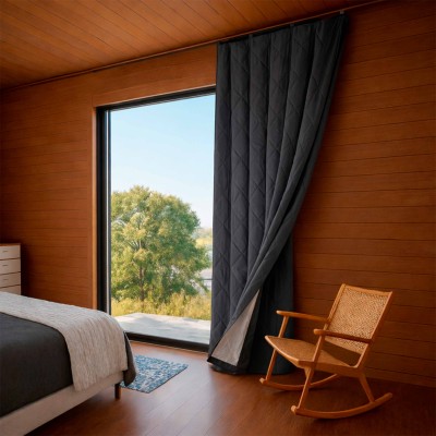 Утеплена штора для вікна 1.4х2.2м. Термоштори на липучках на карниз, трос. Теплоізоляційні зимові штори, фіранка для дому, дверей, балкона, тераси