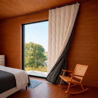 Утеплена штора для вікна 1.4х2.6м. Термоштори на липучках на карниз, трос. Теплоізоляційні зимові штори, фіранка для дому, дверей, балкона, тераси