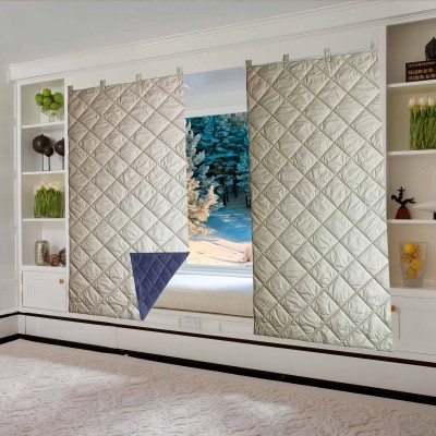 Утеплена штора для вікна 1.4х2.8м. Термоштори на липучках на карниз, трос. Теплоізоляційні зимові штори, фіранка для дому, дверей, балкона, тераси