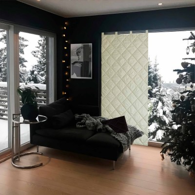 Утеплена штора для вікна 1.4х2.6м. Термоштори на липучках на карниз, трос. Теплоізоляційні зимові штори, фіранка для дому, дверей, балкона, тераси