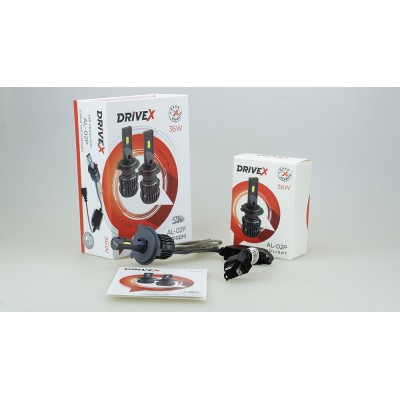 LED лампи автомобільні DriveX AL-02P H4 H/L 6000K LED 36W 12В