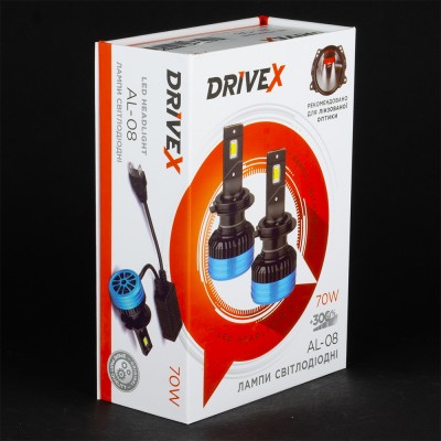 LED лампи автомобільні DriveX AL-08 HB3(9005) 6000K LED 70W CAN 12V
