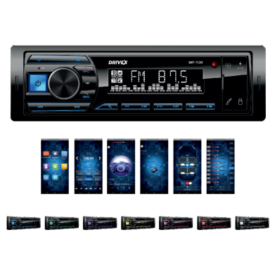 Автомагнітола 1-Din DriveX MP-100 4x45Вт BT APP