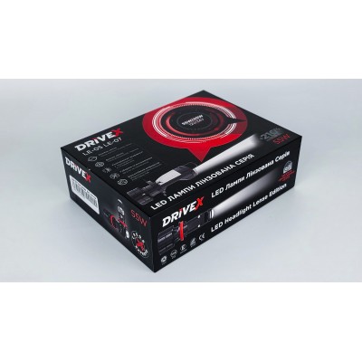 LED лампи автомобільні з лінзою DriveX LE-07 H11 6000K 55W 9-32V