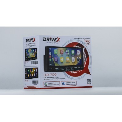 Автомобільний мультимедійний центр 1-Din 7" з бездротовим CarPlay та Android Auto - DriveX LNX-7100 1-Din 7" CarPlay 4x45W Linux Buttons