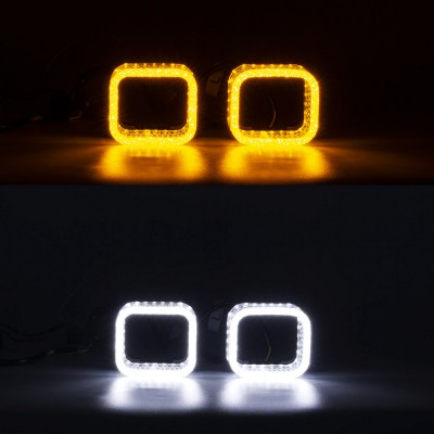 Маска декоративна для автомобільних фар DriveX MS i5-70S 1.5" DRL W+Y з вбудованою підсвіткою