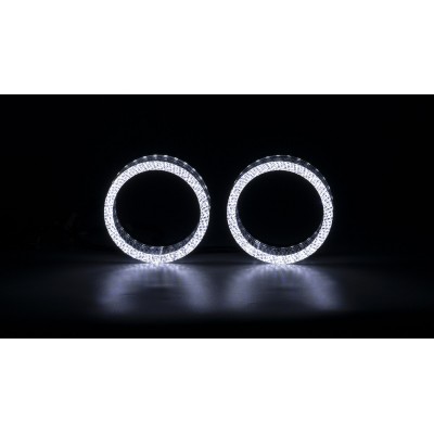 Маска декоративна для автомобільних фар DriveX MS i5-95 3.0" DRL W+Y з вбудованою підсвіткою