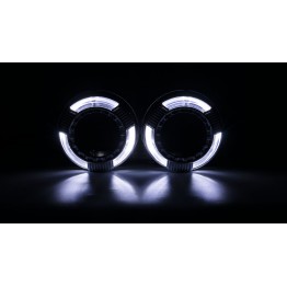 Маска декоративна для автомобільних фар DriveX MS A-101 3.0" Silver White з вбудованою підсвіткою