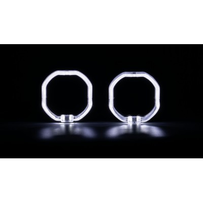 Маска декоративна для автомобільних фар DriveX MS A-104 2.5" Black White з вбудованою підсвіткою