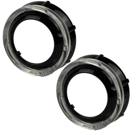 Маска декоративна для автомобільних фар DriveX MS A-105 3.0" Black White+Yellow з вбудованою підсвіткою