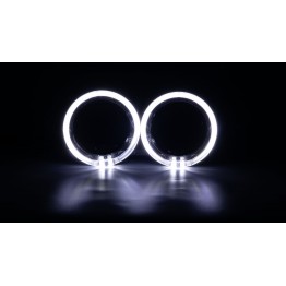 Маска декоративна для автомобільних фар DriveX MS A-105 3.0" Black White+Yellow з вбудованою підсвіткою