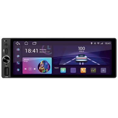 Автомобільний мультимедійний центр 1-Din 7" з бездротовим CarPlay та Android Auto - DriveX AND-7400 Android