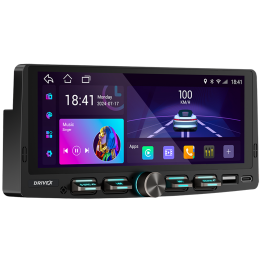 Автомобільний мультимедійний центр 1-Din 7" з бездротовим CarPlay та Android Auto - DriveX AND-7500 4xCores 2/32GB 4x45W  - Android 10.0