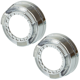 Маска декоративна для автомобільних фар DriveX MS A-101 3.0" Silver White+Yellow з вбудованою підсвіткою