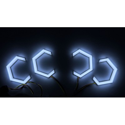 Маска декоративна для автомобільних фар DriveX MS A-106 3.0" Silver White з вбудованою підсвіткою