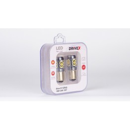 Світлодіоди в габаритні вогні. Підсвітку номера та салона DriveX Glow X1 S25(2) 12-24V 10W CAN 1200Lm 1157/P21/5W BAY15D d-15mm к-т.