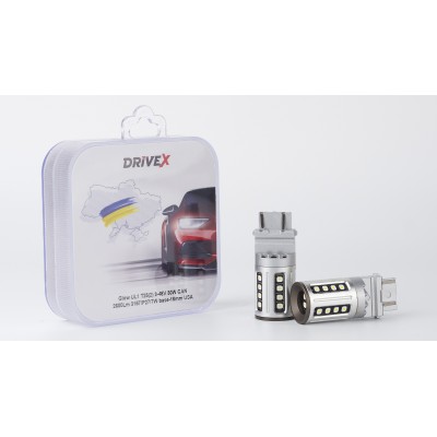 Світлодіоди в габаритні вогні. Підсвітку номера та салона DriveX Glow UL1 T25(2) 9-48V 30W CAN 2600Lm 3157/P27/7W base-16mm USA к-т.