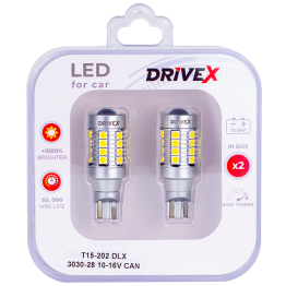 Світлодіоди в габаритні вогні. Підсвітку номера та салона DriveX T15-202 DLX 3030-28 10-16V CAN W16W d-10mm к-т.