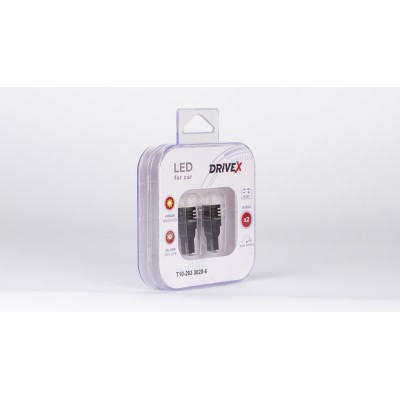 Світлодіоди в габаритні вогні. Підсвітку номера та салона DriveX T10-203 3020-6 9-48V W5W base-10mm к-т.