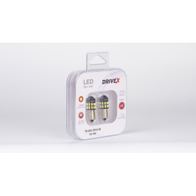 Світлодіоди в габаритні вогні. Підсвітку номера та салона DriveX T8-202 3014-30 10-16V BA9S/T4W d-9mm к-т.