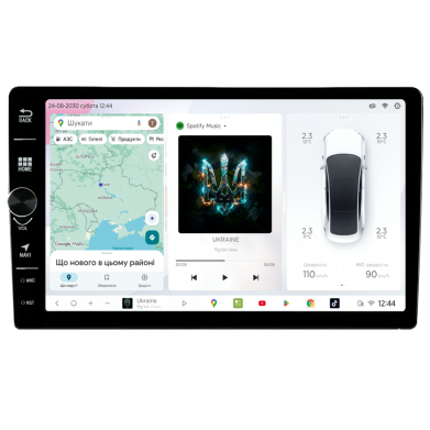 Автомобільний мультимедійний центр 9" з бездротовим CarPlay та Android Auto S3 QLED 8" Remote 8x1.6GHz 4x64GB 4G YD7388 45W ASP TM2313