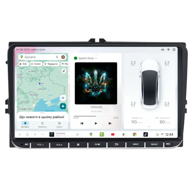 Автомобільний мультимедійний центр "S4 2K QLED VW 9" 8x1.6GHz 4x64GB 4G TDA7851 50W DSP AK7604