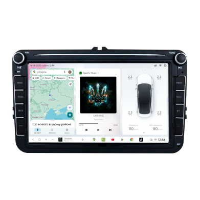 Автомобільний мультимедійний центр 8 VW S4 2K QLED VW 8" 8x1.6GHz 4x64GB 4G TDA7851 50W DSP AK7604