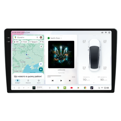 Автомобільний мультимедійний центр 9" з бездротовим CarPlay та Android Auto S7 2K QLED 9" 8x2.7GHz 6x64GB 4G AK7808 AB 50W DSP AK7739 VELVET