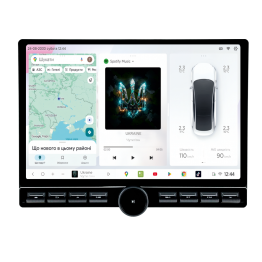Автомобільний мультимедійний центр 13" з бездротовим CarPlay та Android AutoS7+ 2K QLED Piano 13" 8x2.7GHz 8x128GB 4G AK7808 AB 50W 360° DSP AK7739 VELVET