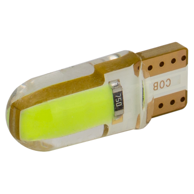 Світлодіоди в габаритні вогні. підсвітку номера та в салон  DriveX T10-035 Green COB 0.8W 60Lm 12V W5W base-10mm C