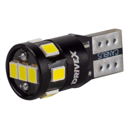 Світлодіоди в габаритні вогні. підсвітку номера та в салон  DriveX T10-255 12V 2W 130Lm W5W base-10mm B