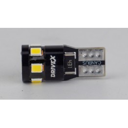 Світлодіоди в габаритні вогні. підсвітку номера та в салон  DriveX T10-255 12V 2W 130Lm W5W base-10mm B