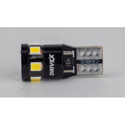 Світлодіоди в габаритні вогні. підсвітку номера та в салон  DriveX T10-255 12V 2W 130Lm W5W base-10mm B