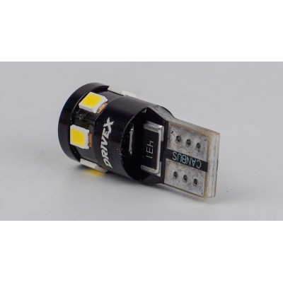 Світлодіоди в габаритні вогні. підсвітку номера та в салон  DriveX T10-255 12V 2W 130Lm W5W base-10mm B