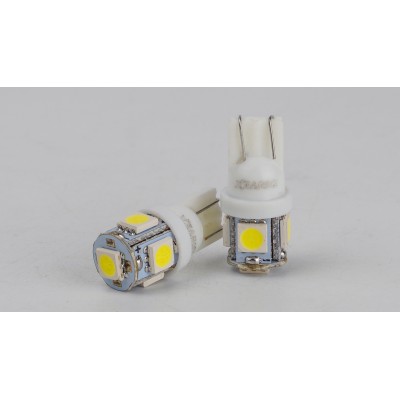 Світлодіоди в габаритні вогні. підсвітку номера та в салон  DriveX T10-265 White 12V 0.7W 35Lm W5W base-10mm C