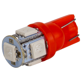 Світлодіоди в габаритні вогні. підсвітку номера та в салон  DriveX T10-265 Red 12V 0.7W 1Lm W5W base-10mm C