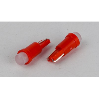 Світлодіоди в габаритні вогні. підсвітку номера та в салон  DriveX T5-205 Red 12V 0.2W 1Lm BA7S/W1.2W d-5mm C