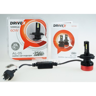 LED лампи автомобільні DriveX AL-05 H4 H/L 5500K LED 50W CAN 12V