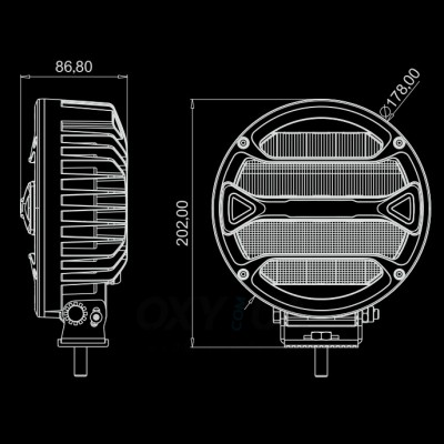 Фара додаткового світла DriveX WL R-101 DLX 7" SP+DRL 18L-90W OSR  Серія - робоче світло