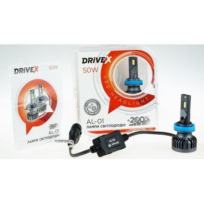LED лампи автомобільні DriveX AL-01 H11 6000K LED 50W CAN 12В LED лампи автомобільні DriveX AL-01 H11 6000K LED 50W CAN 12В