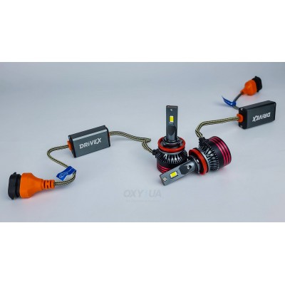 LED лампи автомобільні DriveX FE-01 H11/H8/H9 57W CAN 9-32V 6K