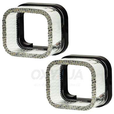 Маска декоративна для автомобільних фар DriveX MS i5-70S 1.5" DRL W+Y з вбудованою підсвіткою