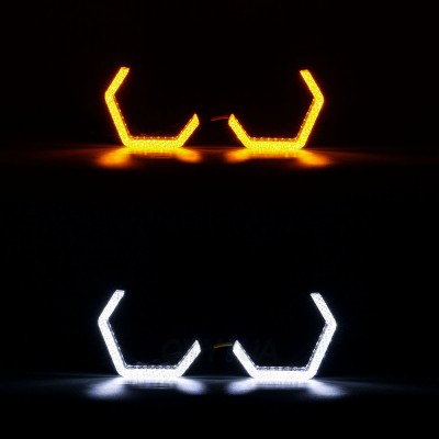 Маска декоративна для автомобільних фар DriveX MS i8-V30 3.0" DRL W+Y з вбудованою підсвіткою