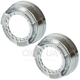 Маска декоративна для автомобільних фар DriveX MS A-101 3.0" Silver White з вбудованою підсвіткою