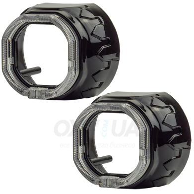 Маска декоративна для автомобільних фар DriveX MS A-104 2.5" Black White+Yellow з вбудованою підсвіткою Маска декоративна для автомобільних фар DriveX MS A-104 2.5" Black White+Yellow з вбудованою підсвіткою