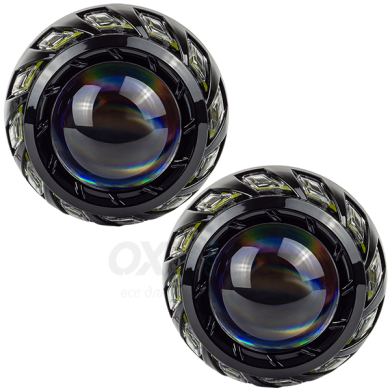 Маска декоративна для автомобільних фар DriveX MS A-107 3.0" Black White+Yellow з вбудованою підсвіткою Маска декоративна для автомобільних фар DriveX MS A-107 3.0" Black White+Yellow з вбудованою підсвіткою